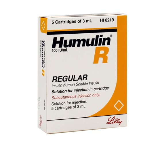 HUMULIN R 100IU 5 Cartridges 3 ml